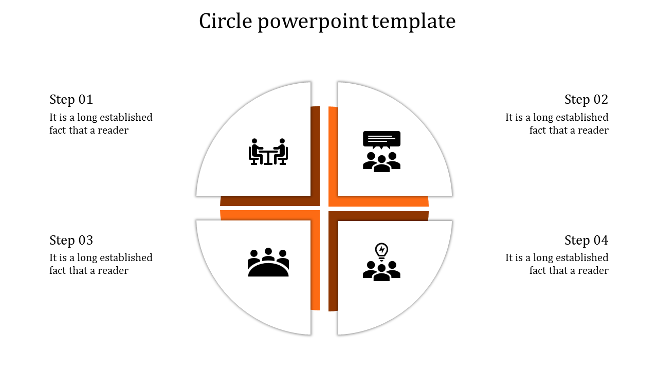 Magnificent Circle PowerPoint Template with Four Nodes